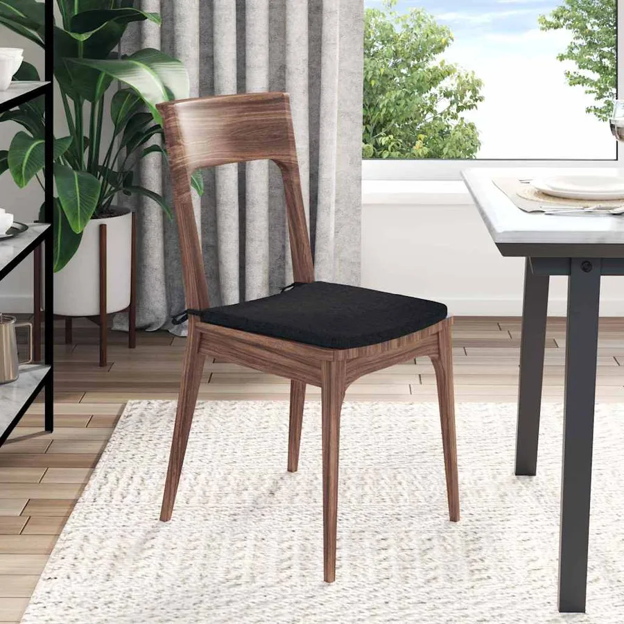 Coussins de siège 4 pcs Noir 40 x 40 x 3 cm tissu - 4