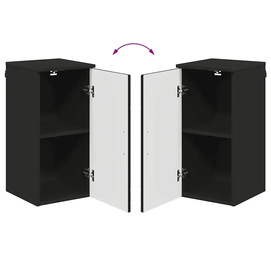 Ensemble de mobilier de salle de bain Montage mural 5 pcs Noir - 16