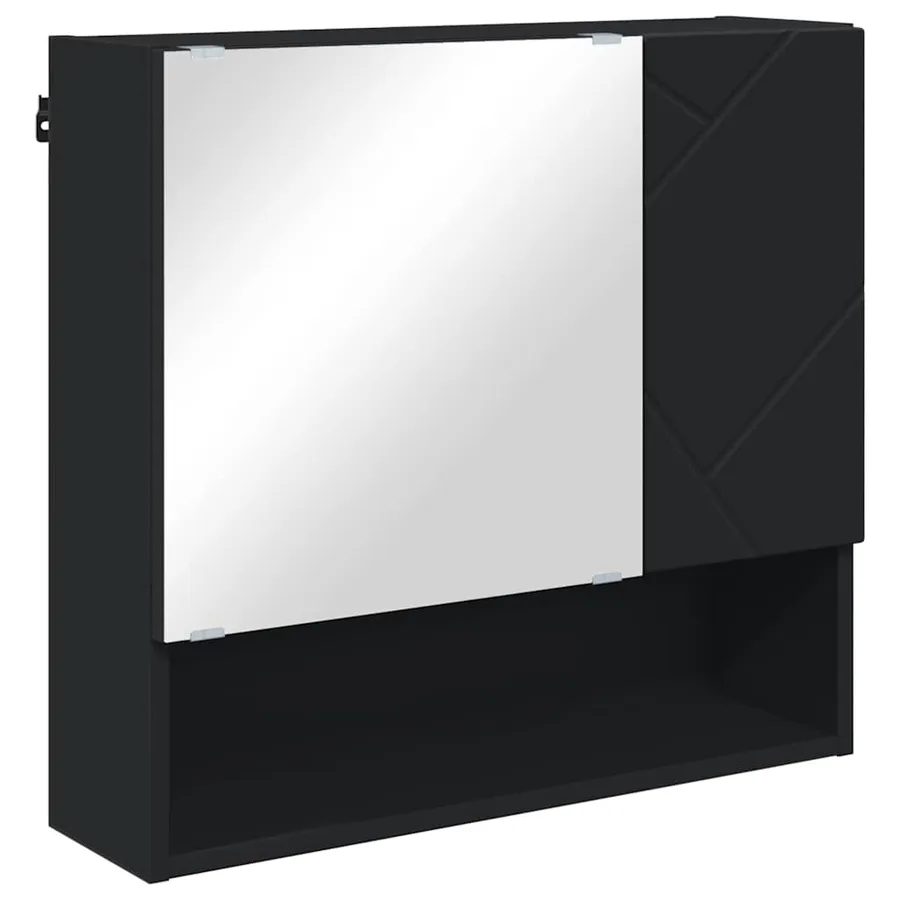 Ensemble de mobilier de salle de bain Montage mural 5 pcs Noir - 6