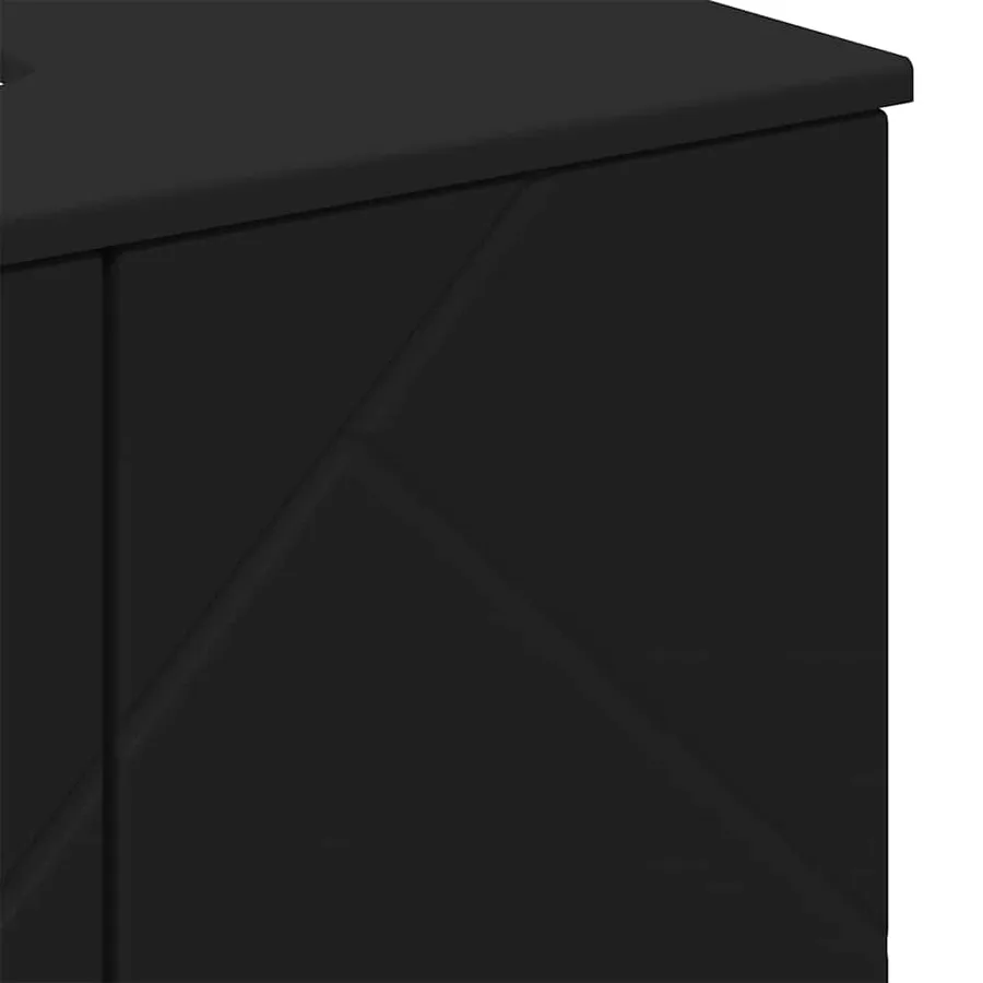 Ensemble de mobilier de salle de bain Montage mural 3 pcs Noir - 11