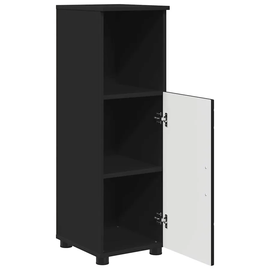 Ensemble de mobilier de salle de bain Montage mural 3 pcs Noir - 6