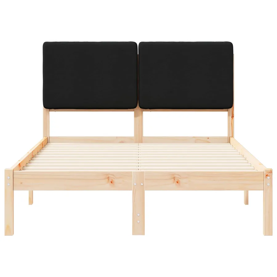 Cadre de lit avec tête de lit rembourrée Noir 120 x 190 cm - 5
