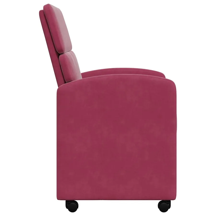 Chaises de Salle à Manger avec Roues 2 pcs Bordeaux Velours - 5