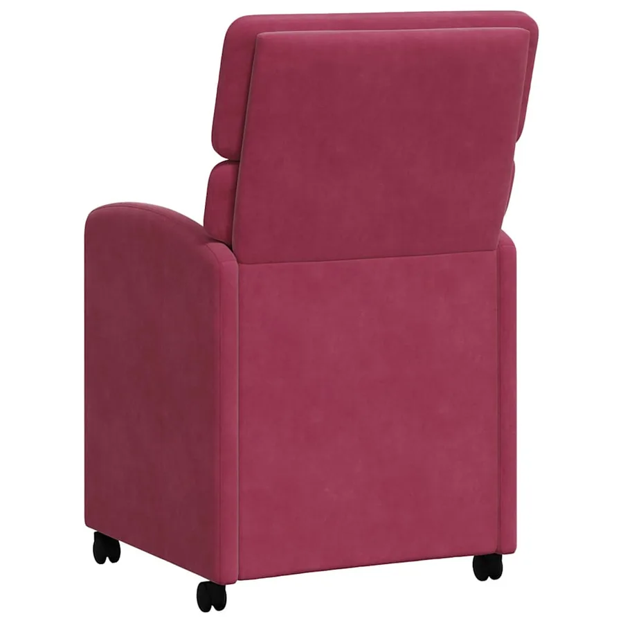 Chaises de Salle à Manger avec Roues 2 pcs Bordeaux Velours - 6