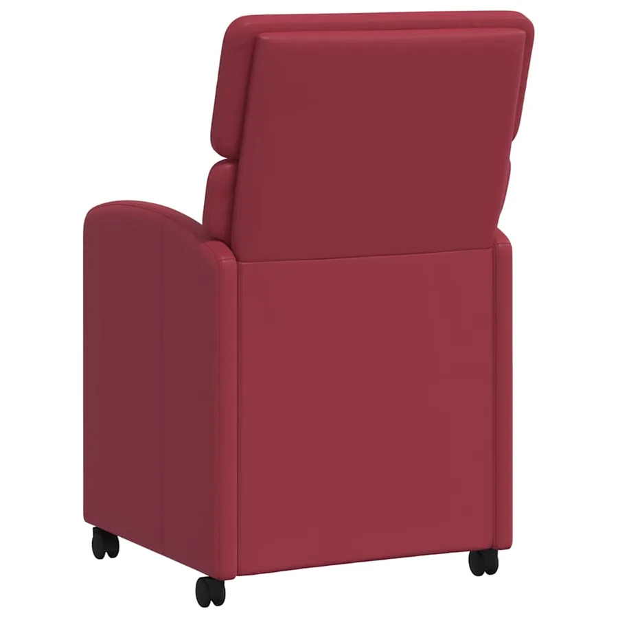 Chaises de Salle à Manger avec Roues 2 pcs Bordeaux Simili cuir - 6