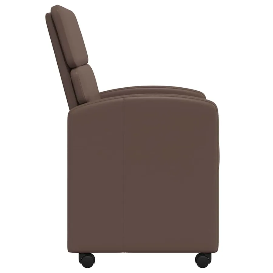 Chaises de Salle à Manger avec Roues 2 pcs Marron Simili cuir - 5