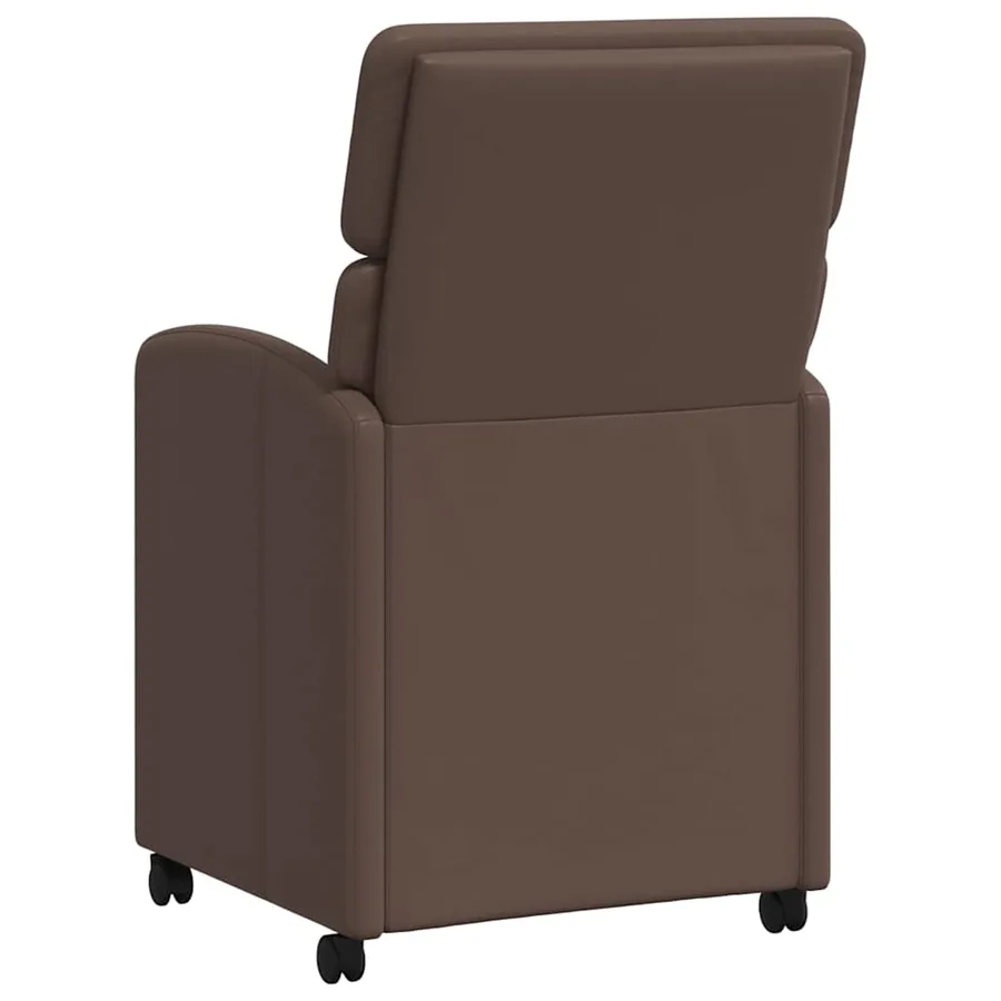 Chaises de Salle à Manger avec Roues 2 pcs Marron Simili cuir - 6