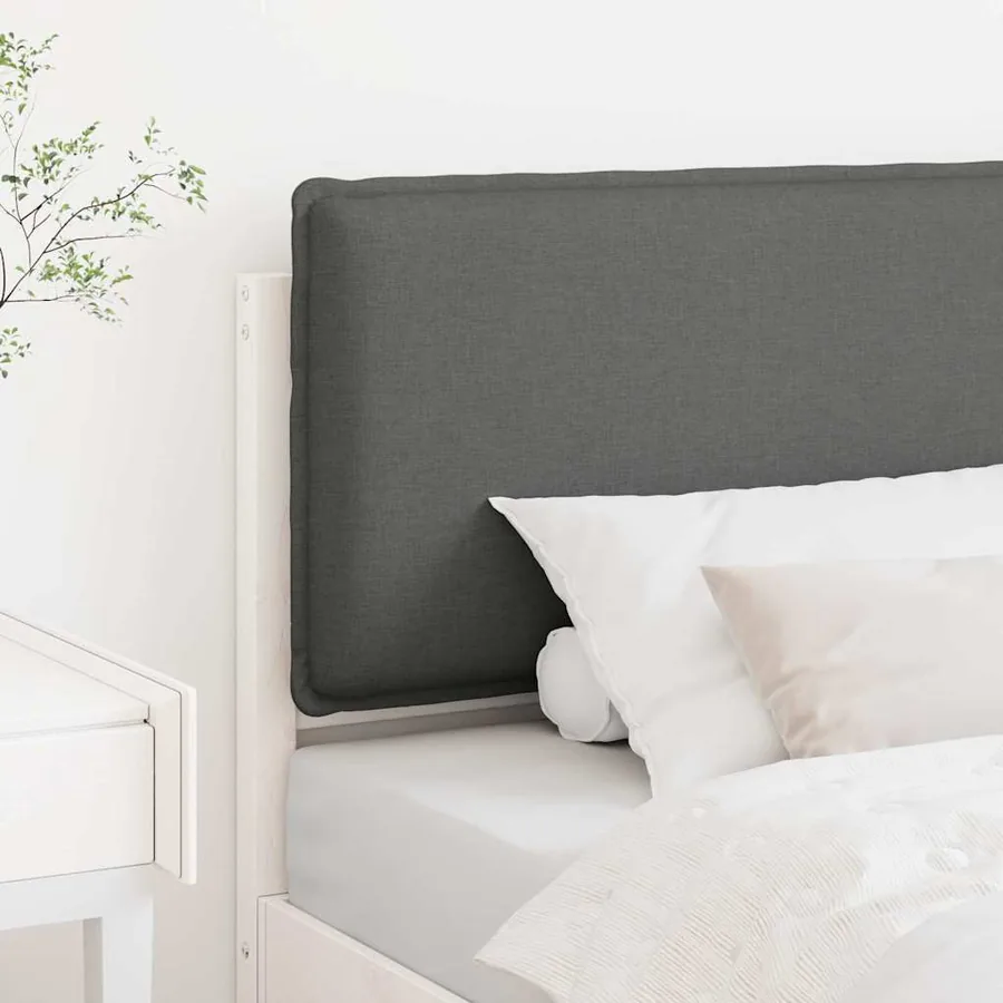 Tête de lit capitonnée Blanc et gris clair 90 cm Pin massif