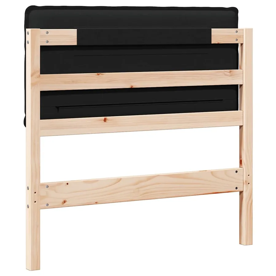 Tête de lit capitonnée Naturel et Noir 90 cm Pin massif - 6