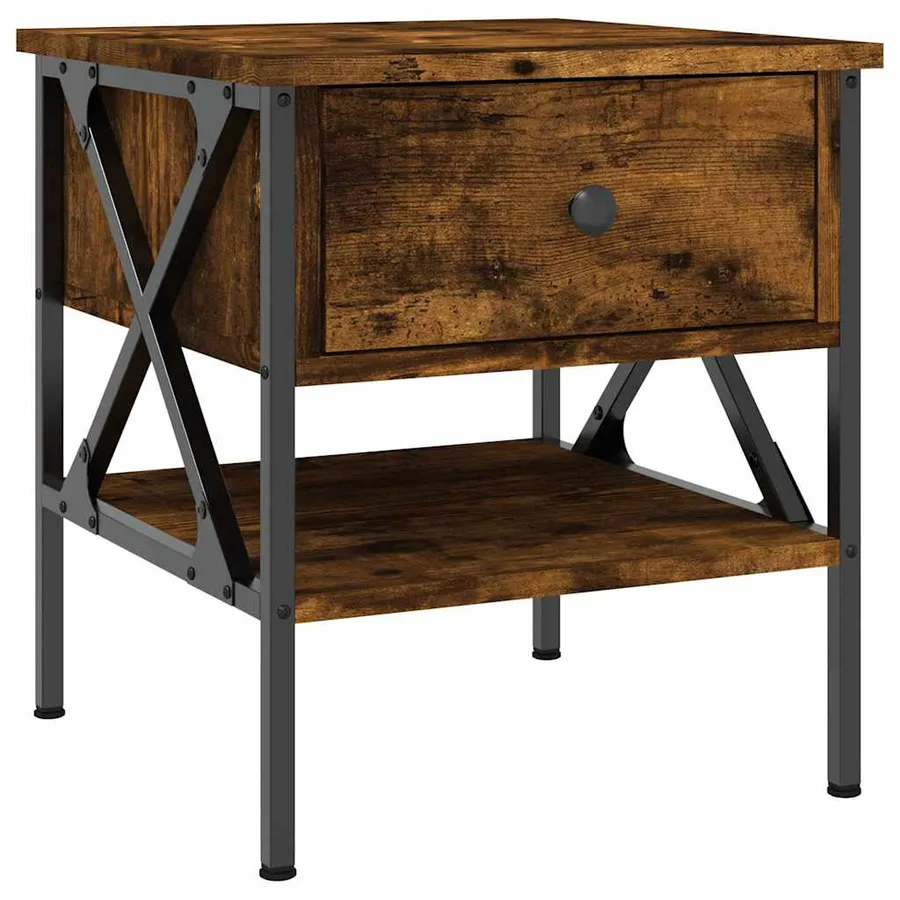 Tables de chevet 2 pcs chêne fumé 40x42x45 cm bois d’ingénierie - 5