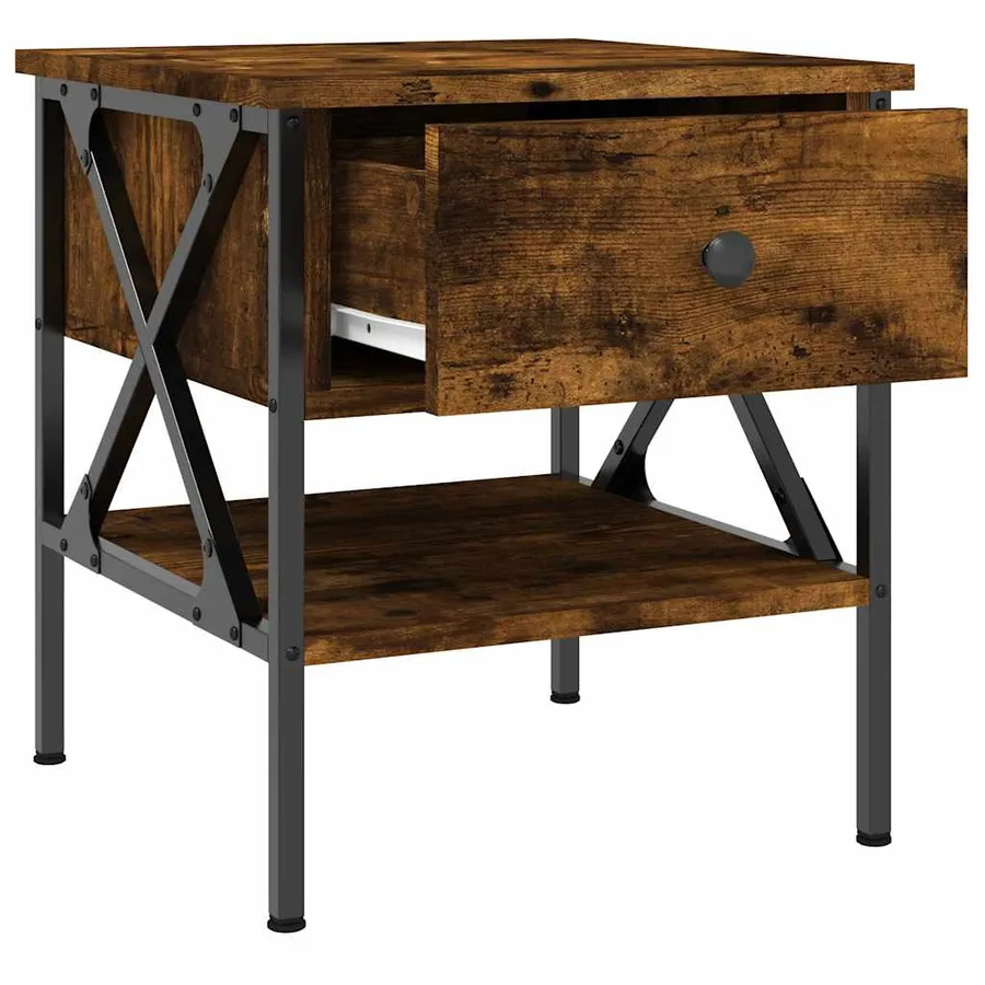 Tables de chevet 2 pcs chêne fumé 40x42x45 cm bois d’ingénierie - 7