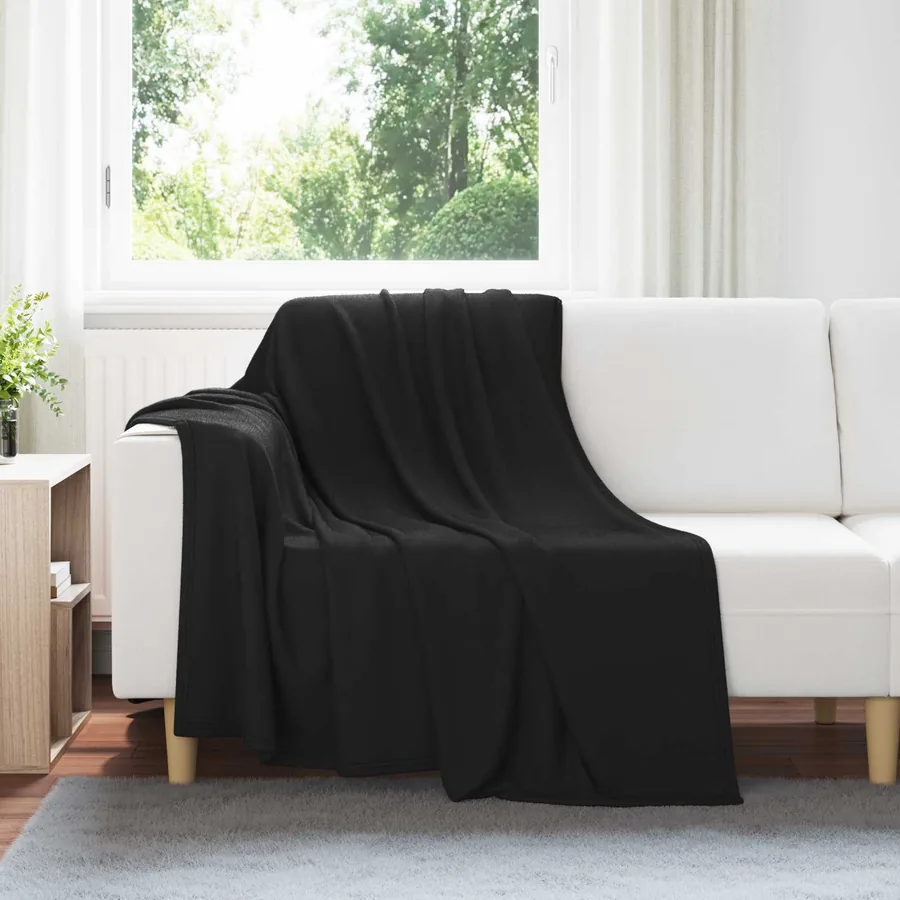 Jeté Noir 200 x 150 cm Toison