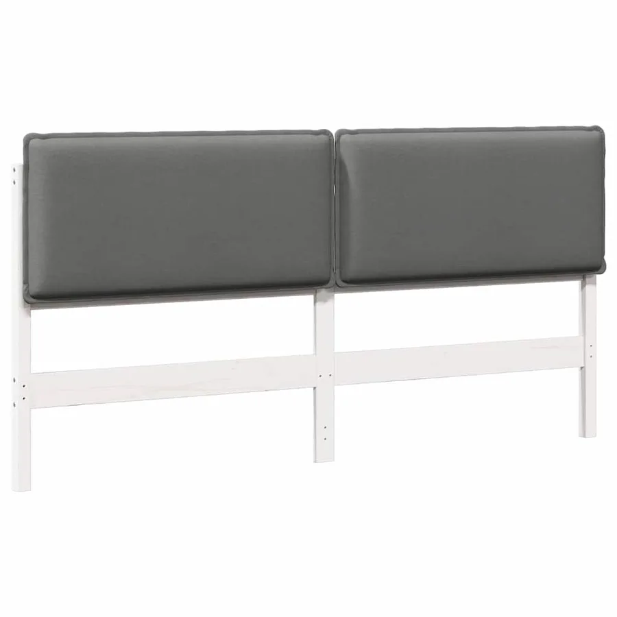 Tête de lit capitonnée Blanc et gris clair 180 cm Pin massif - 2