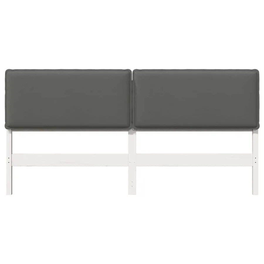 Tête de lit capitonnée Blanc et gris clair 180 cm Pin massif - 4
