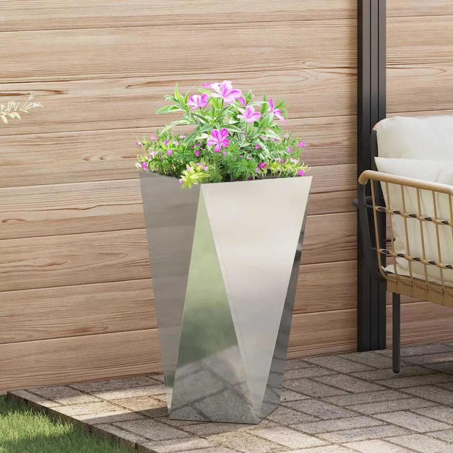 Jardinière 2 pc Argent 40 x 40 x 75 cm Acier galvanisé - 4