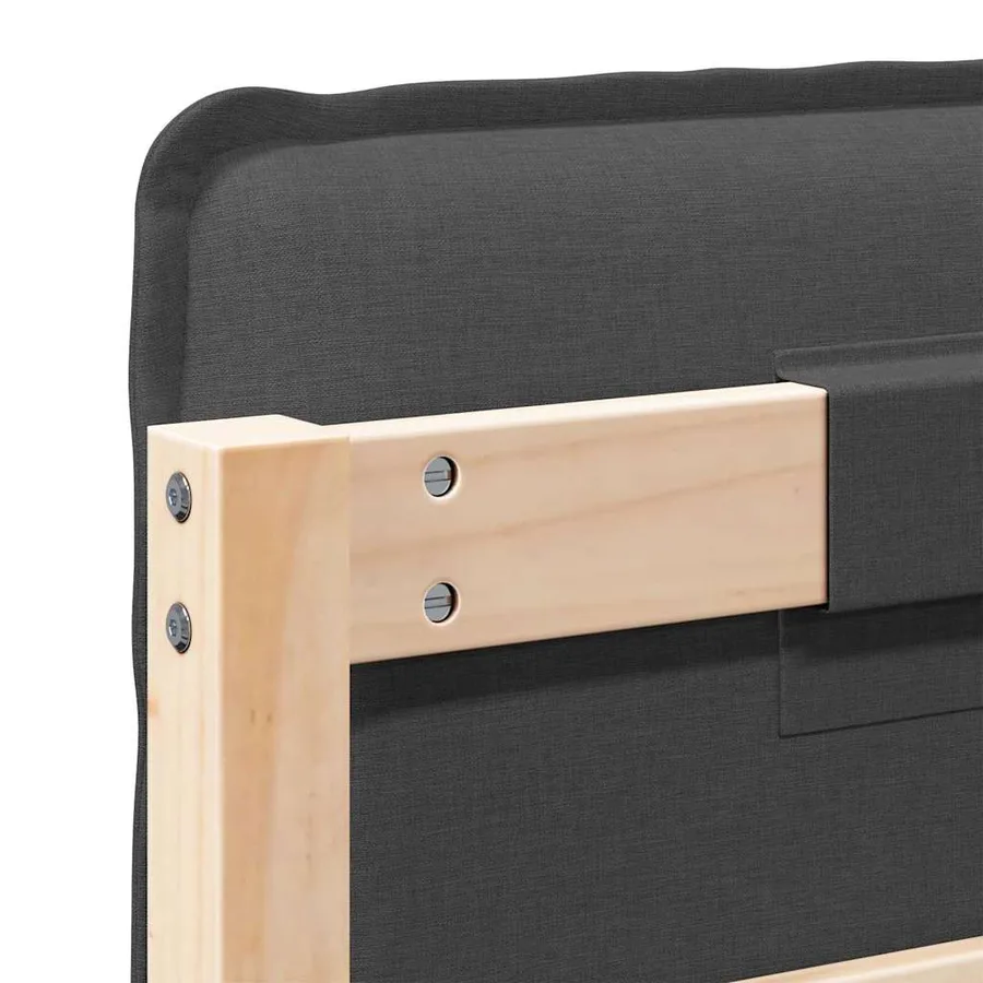 Tête de lit capitonnée Gris Naturel et Foncé 140 cm Pin massif - 8