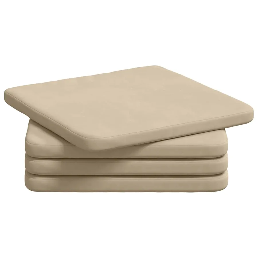 Coussins de siège 4 pcs Crème 40 x 40 x 3 cm - 2