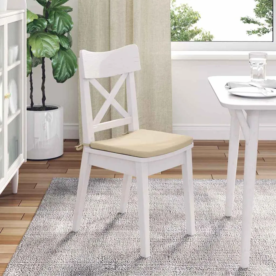 Coussins de siège 4 pcs Crème 40 x 40 x 3 cm - 4