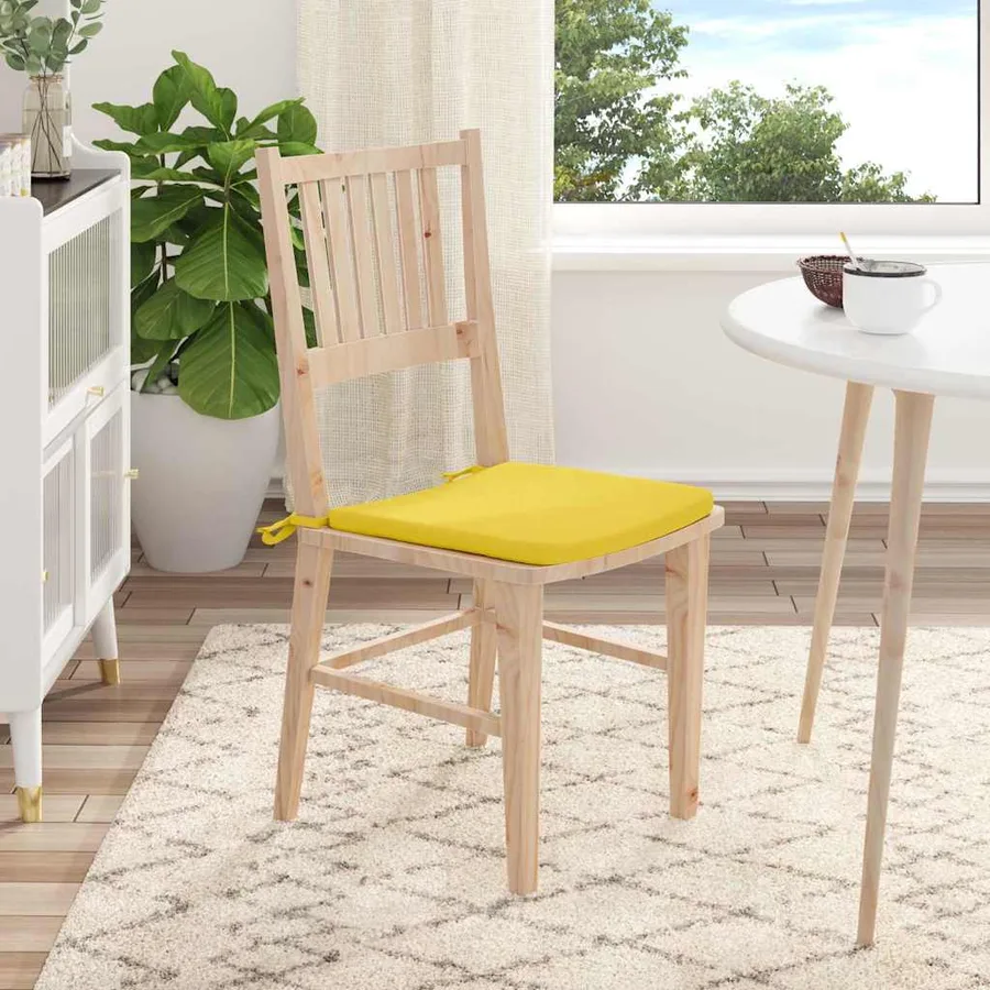 Coussins de siège 4 pcs Jaune clair 40 x 40 x 3 cm tissu - 4