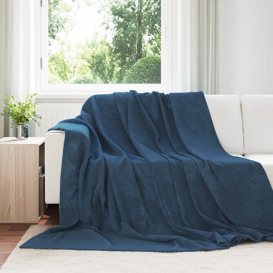 Couvertures à jeter 6 pcs Bleu marine 240 x 270 cm Toison