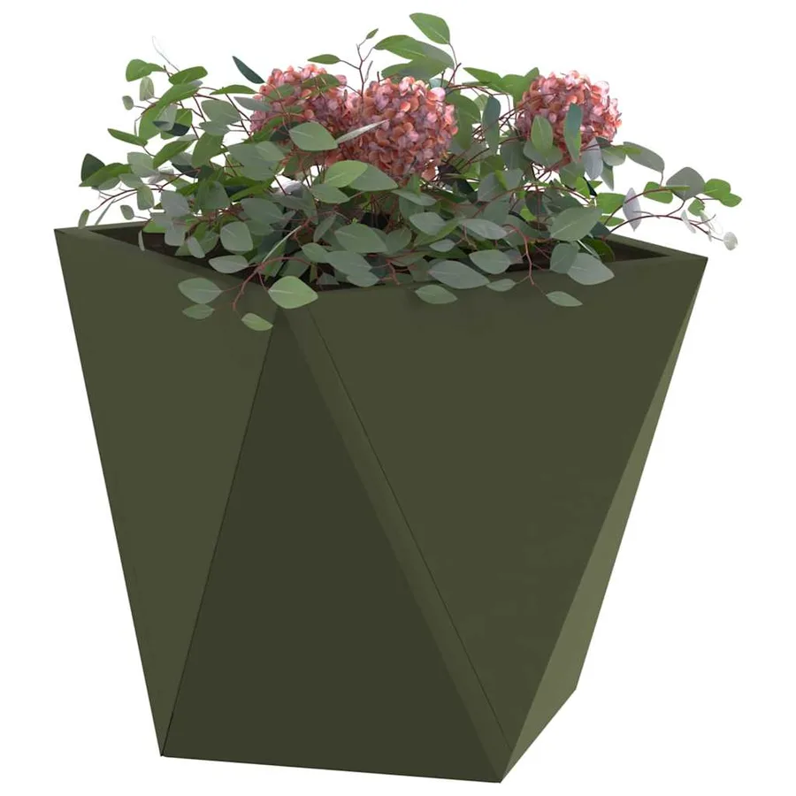 Jardinière 2 pc Vert olive 30 x 30 x 30 cm Acier - 3