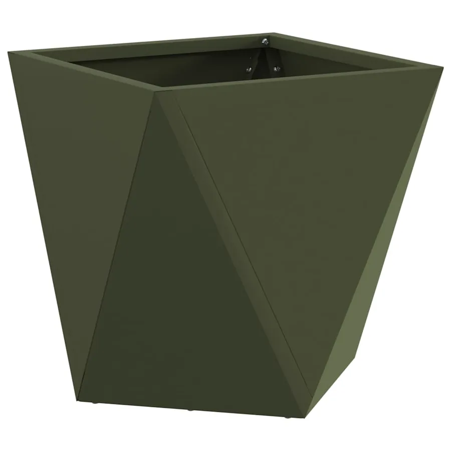 Jardinière 2 pc Vert olive 30 x 30 x 30 cm Acier - 5