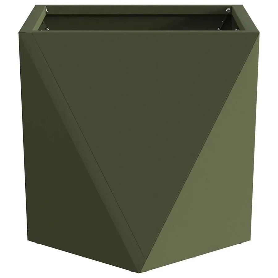Jardinière 2 pc Vert olive 30 x 30 x 30 cm Acier - 6