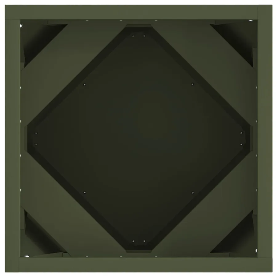 Jardinière 2 pc Vert olive 30 x 30 x 30 cm Acier - 7