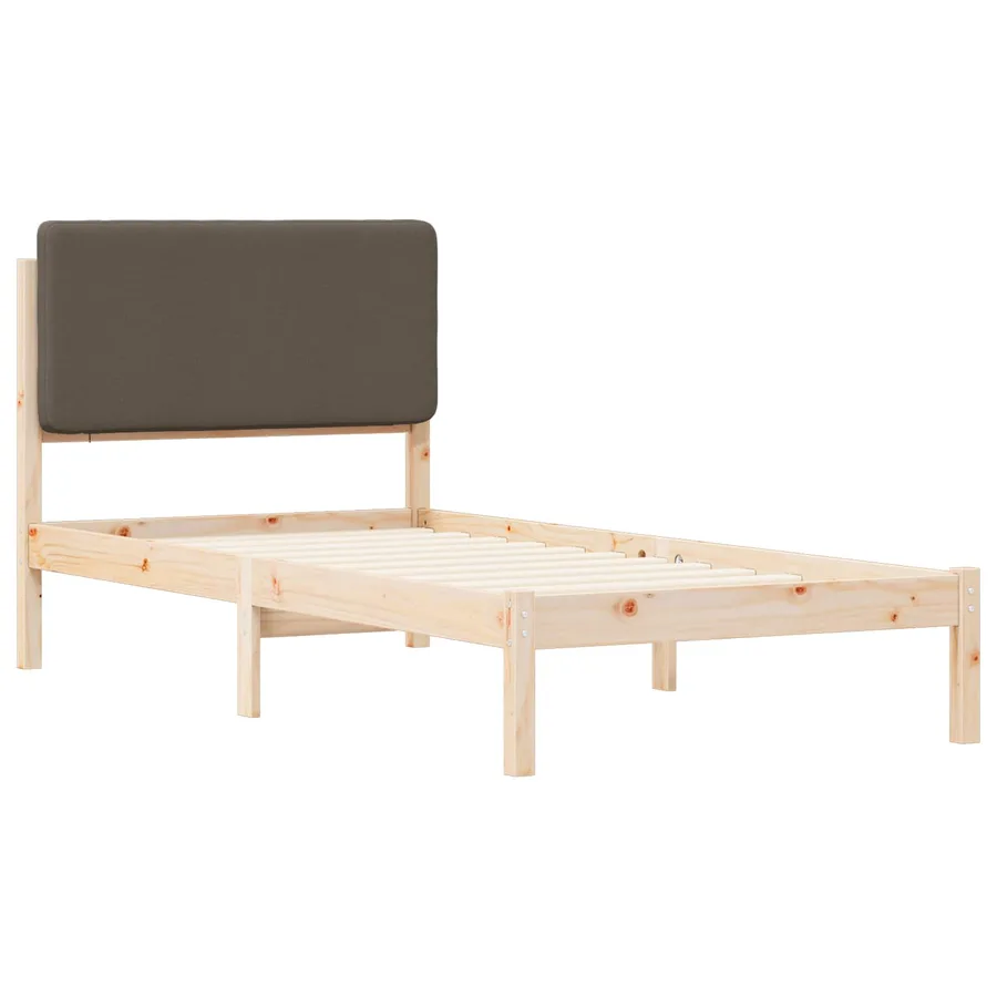 Cadre de lit avec tête de lit rembourrée Taupe 100 x 200 cm - 4