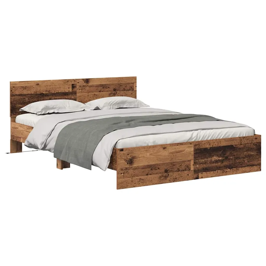 Cadre de lit Bois Ancien 120 x 190 cm Bois d'ingénierie - 3