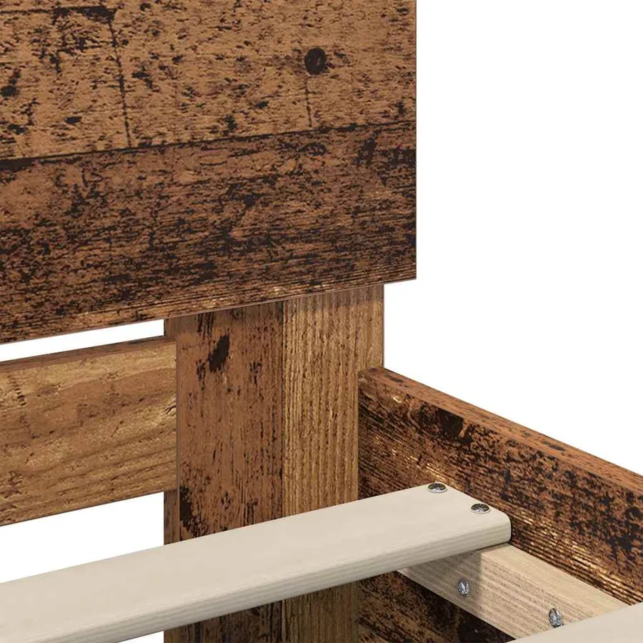Cadre de lit Bois Ancien 120 x 190 cm Bois d'ingénierie - 9