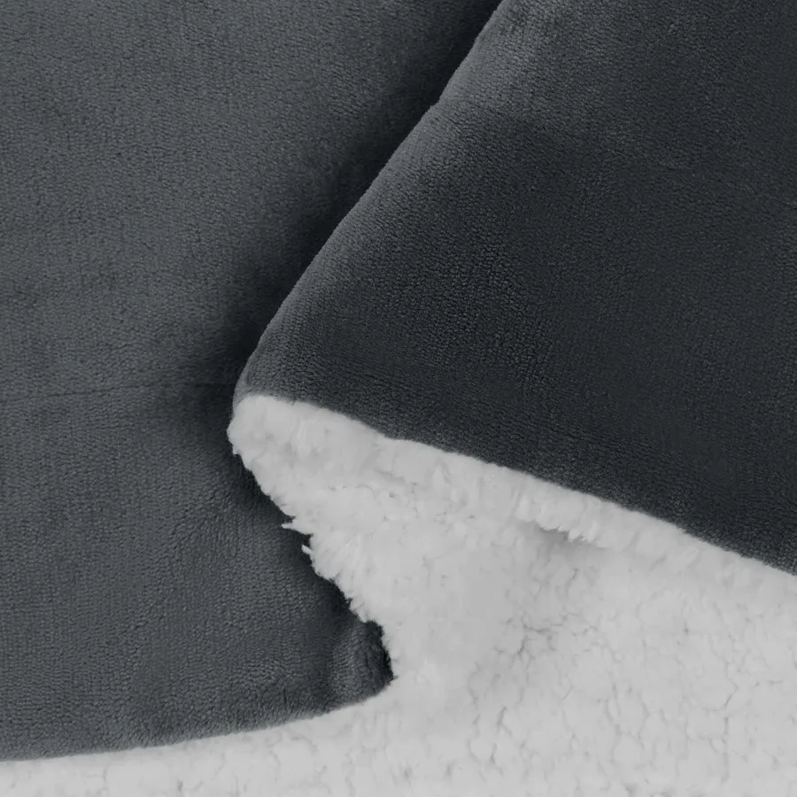 Jeté Gris foncé 240 x 270 cm Toison - 6