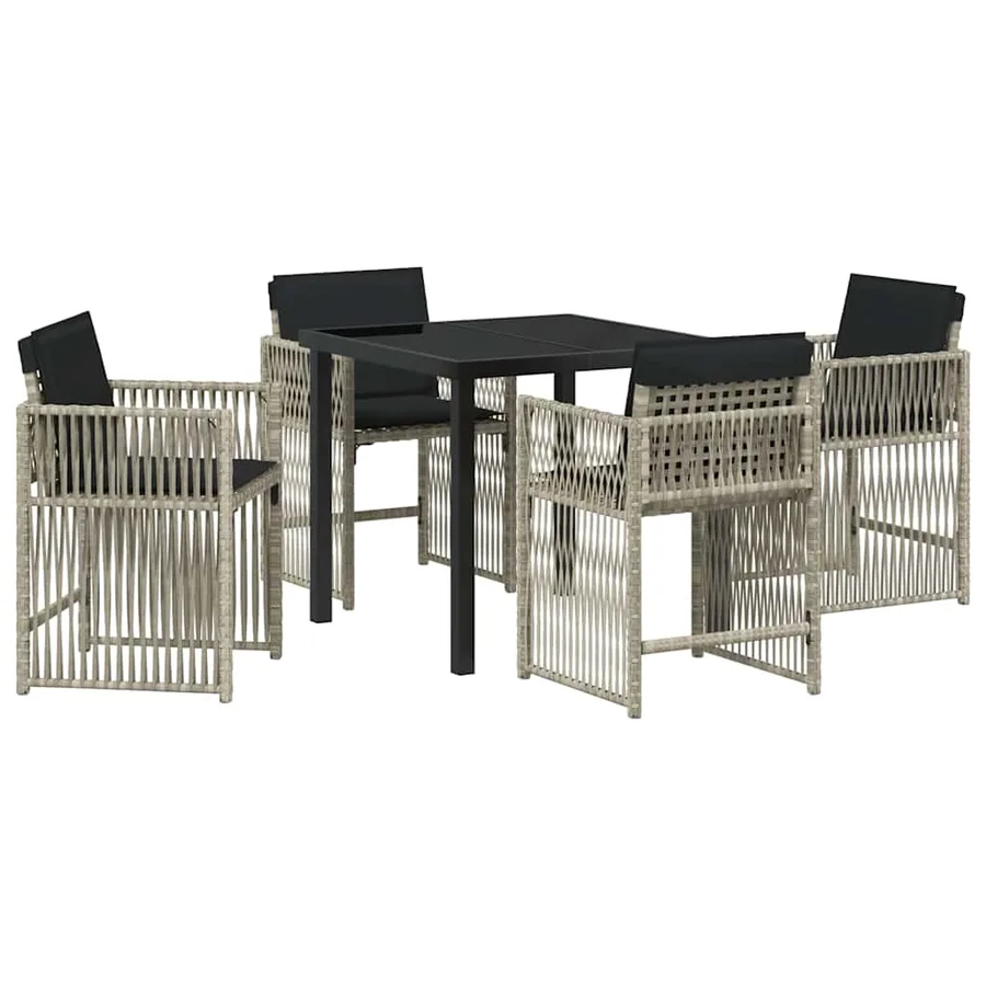 Ensemble de salle à manger pour jardin 5 pcs Gris clair - 2
