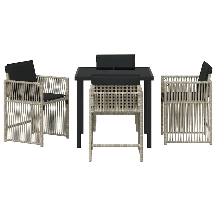 Ensemble de salle à manger pour jardin 5 pcs Gris clair - 7