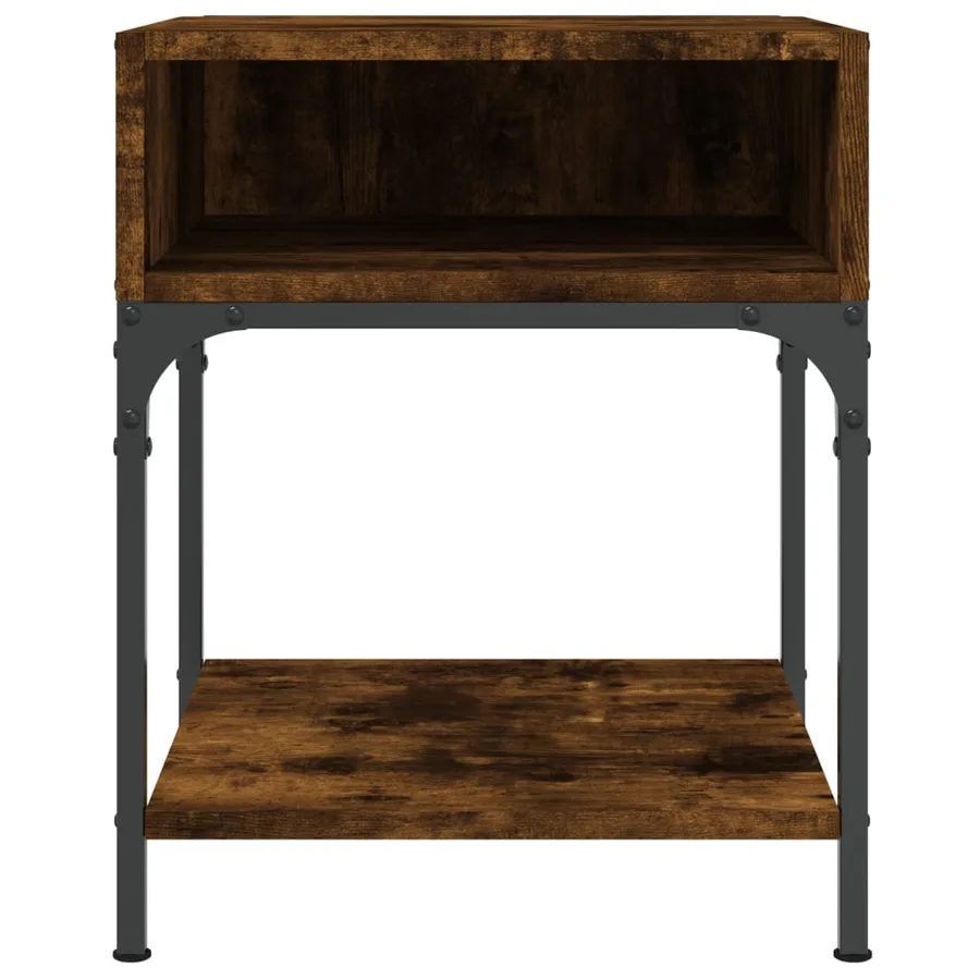 Table de chevet chêne fumé 40x41x50 cm bois d'ingénierie - 4