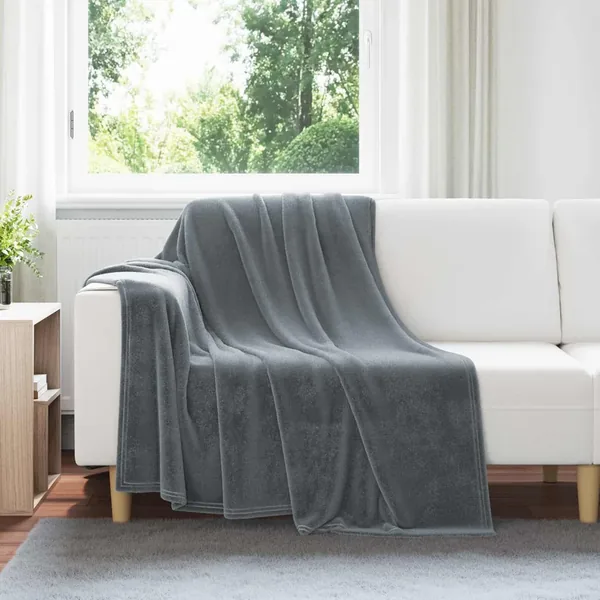 Couvertures à jeter 6 pcs Gris foncé 150 x 200 cm Toison