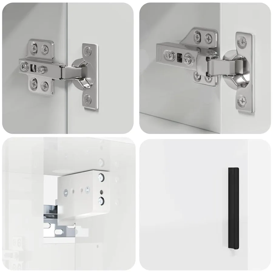 Ensemble de mobilier de salle de bain 4 pcs Blanc brillant - 8