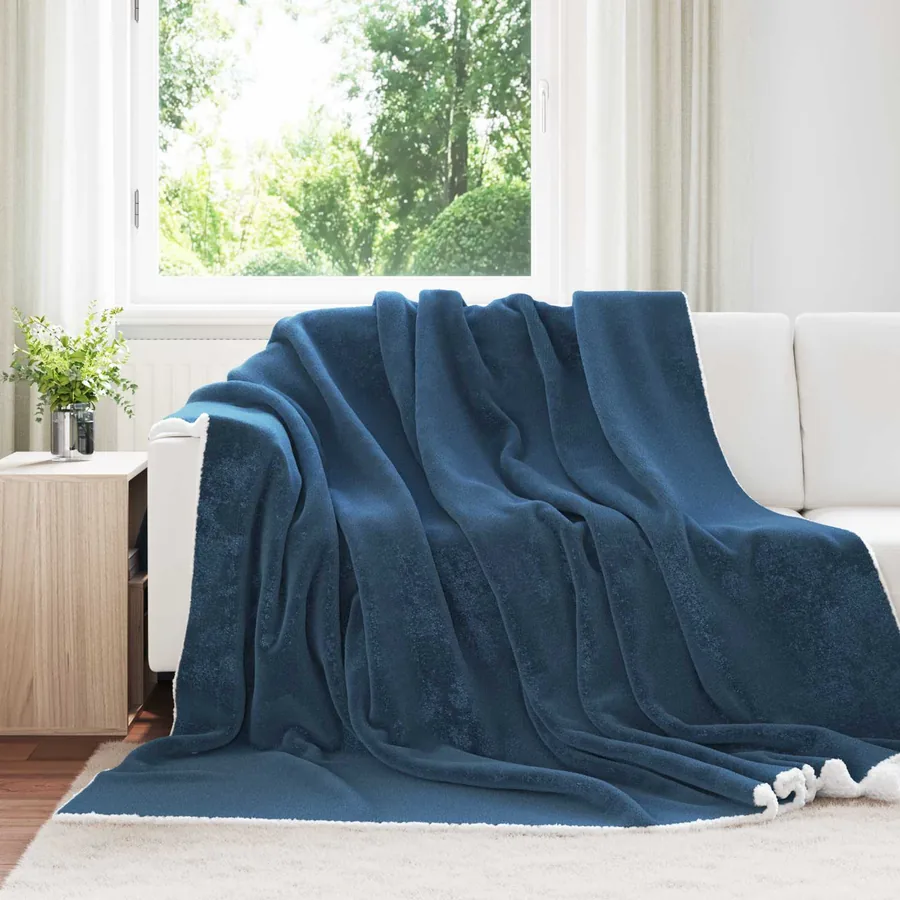 Jeté Bleu marine 240 x 270 cm Toison