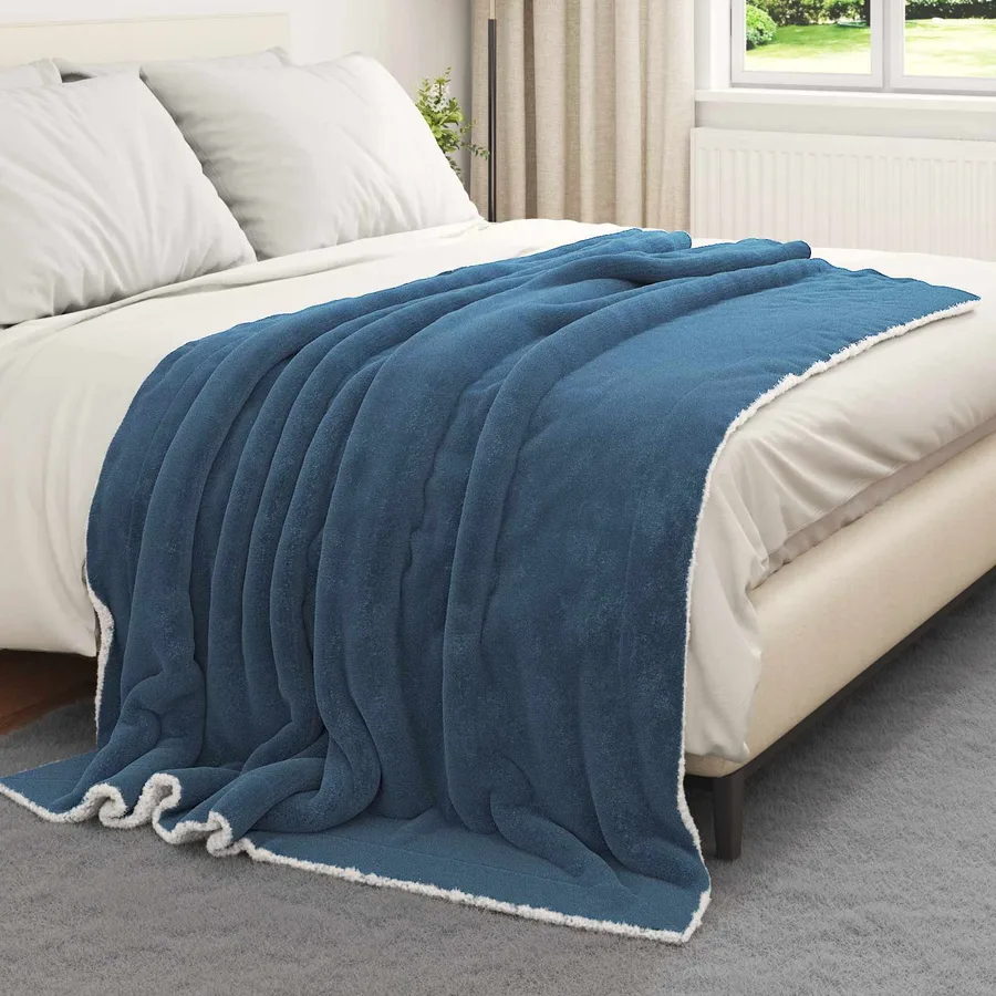 Jeté Bleu marine 150 x 200 cm Toison - 3