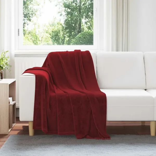 Jeté Rouge Bordeaux 130 x 150 cm Toison