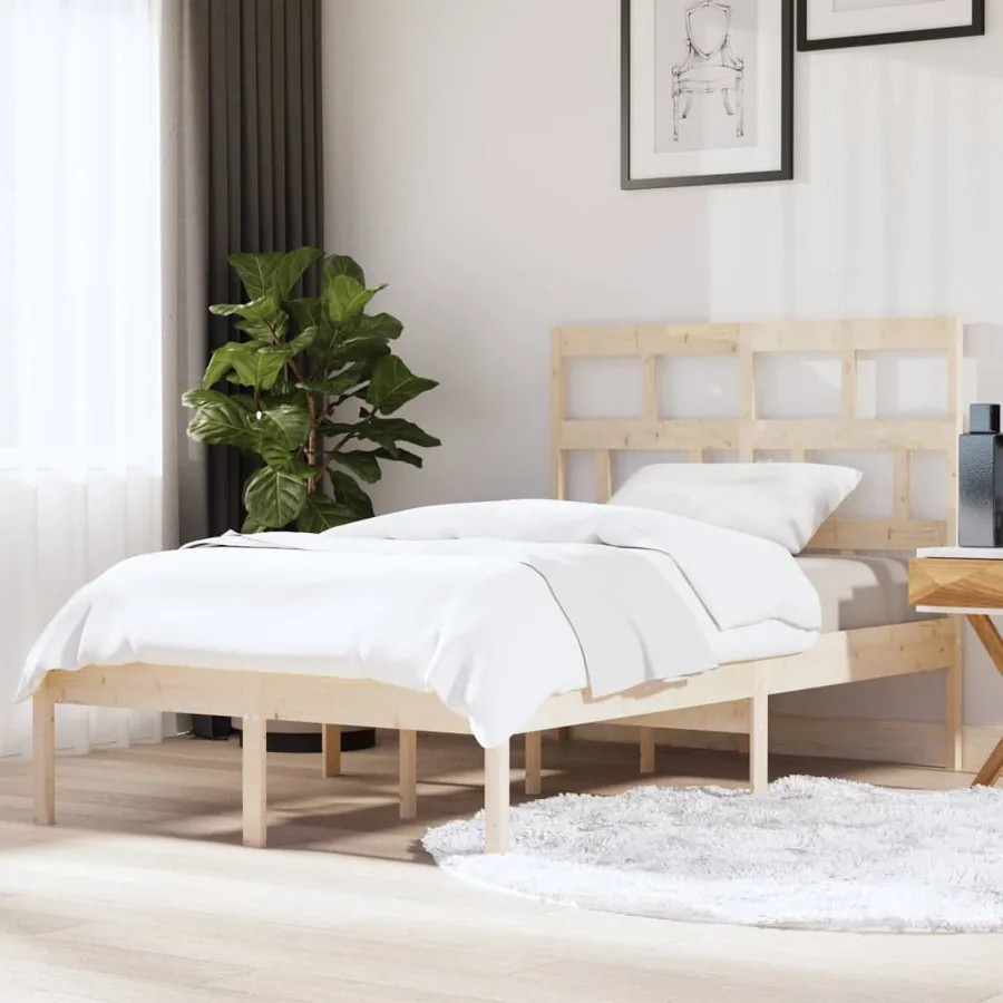 Cadre de lit sans matelas bois massif 120x200 cm