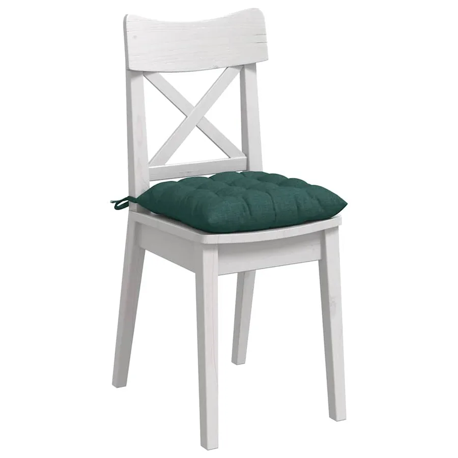 Coussins de siège 4 pcs Vert foncé 40 x 40 x 6 cm tissu - 3