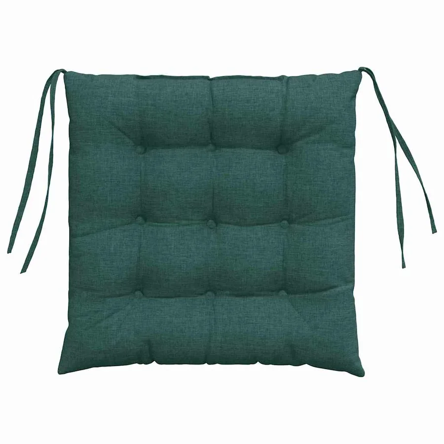 Coussins de siège 4 pcs Vert foncé 40 x 40 x 6 cm tissu - 7