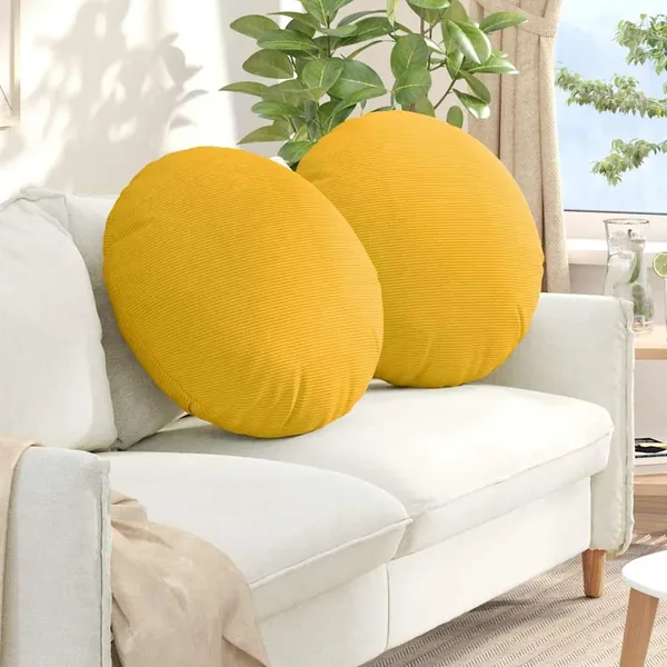 Coussins de siège 2 pcs Jaune clair Ø 80 cm