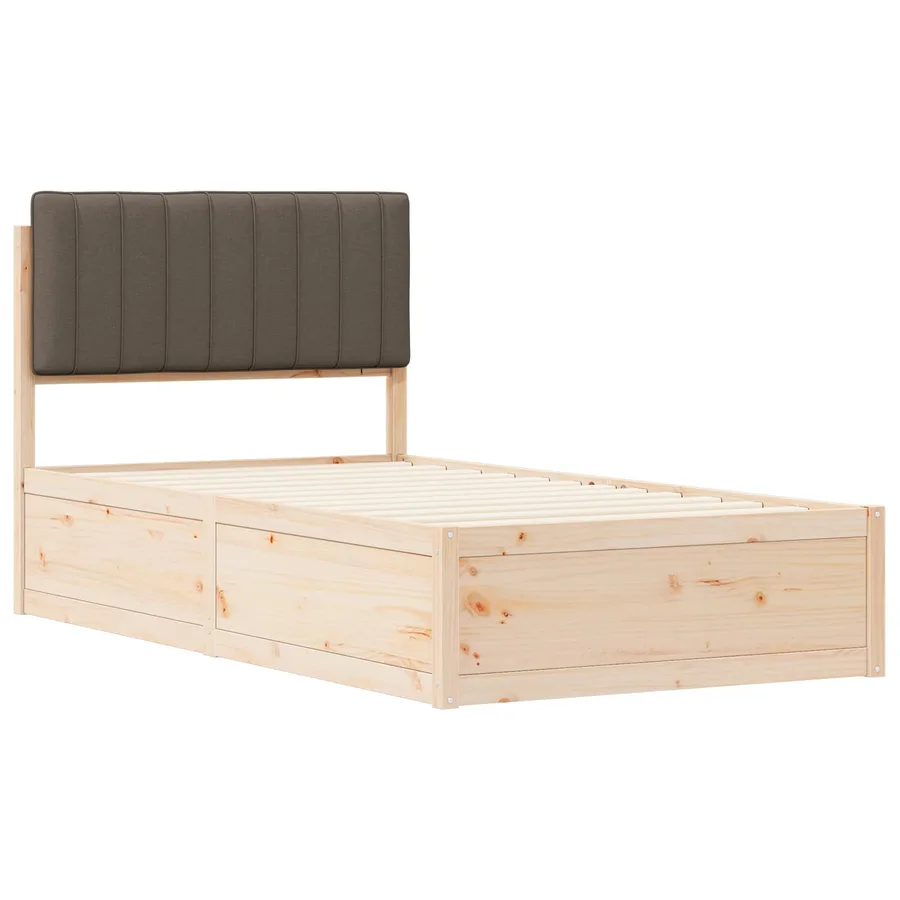 Cadre de lit avec tête de lit rembourrée Taupe 100 x 200 cm - 4