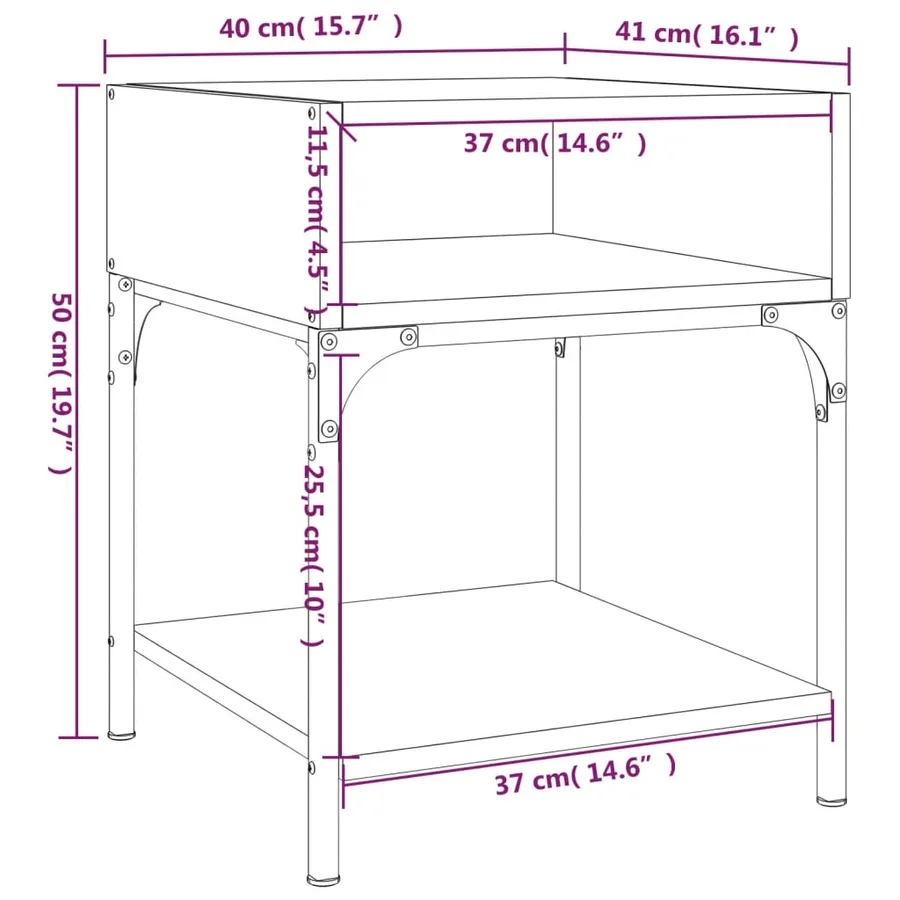 Tables de chevet 2 pcs sonoma gris 40x41x50 cm bois ingénierie - 10
