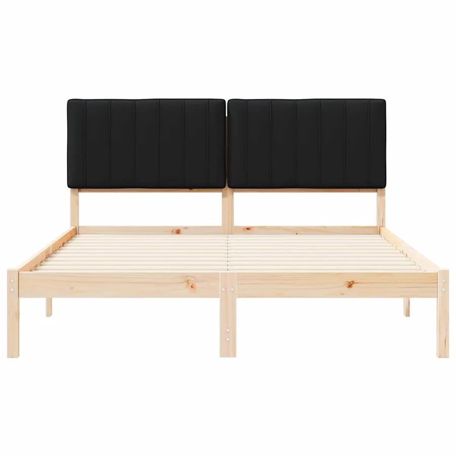 Cadre de lit avec tête de lit rembourrée Noir 160 x 200 cm - 5