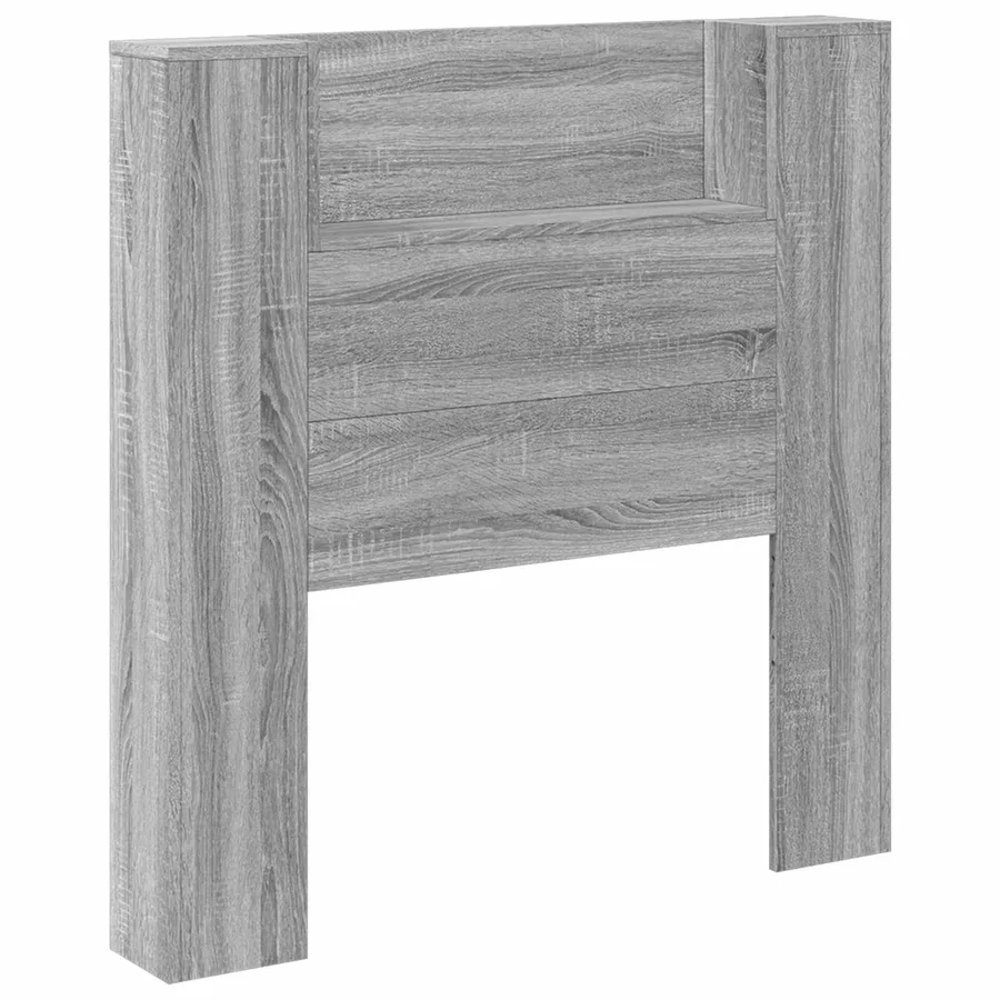 Tête de lit de rangement avec LED Sonoma gris Bois d'ingénierie - 2