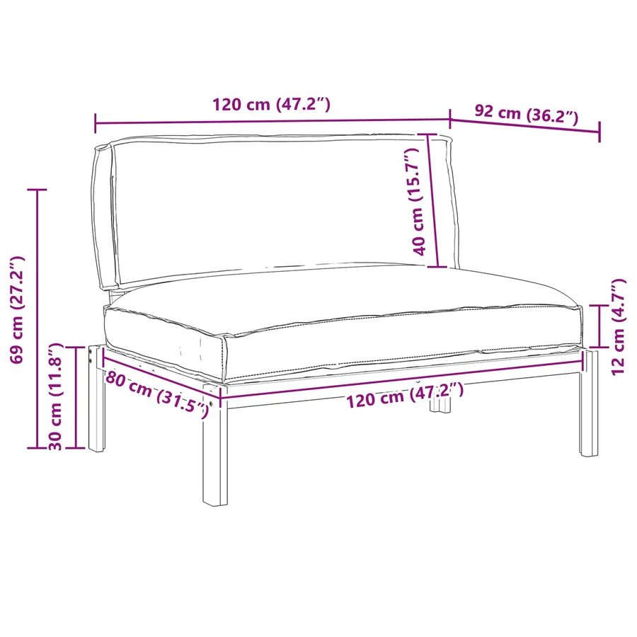 Ensemble de Canapés avec coussin Anthracite 120 x 92 x 69 cm - 12