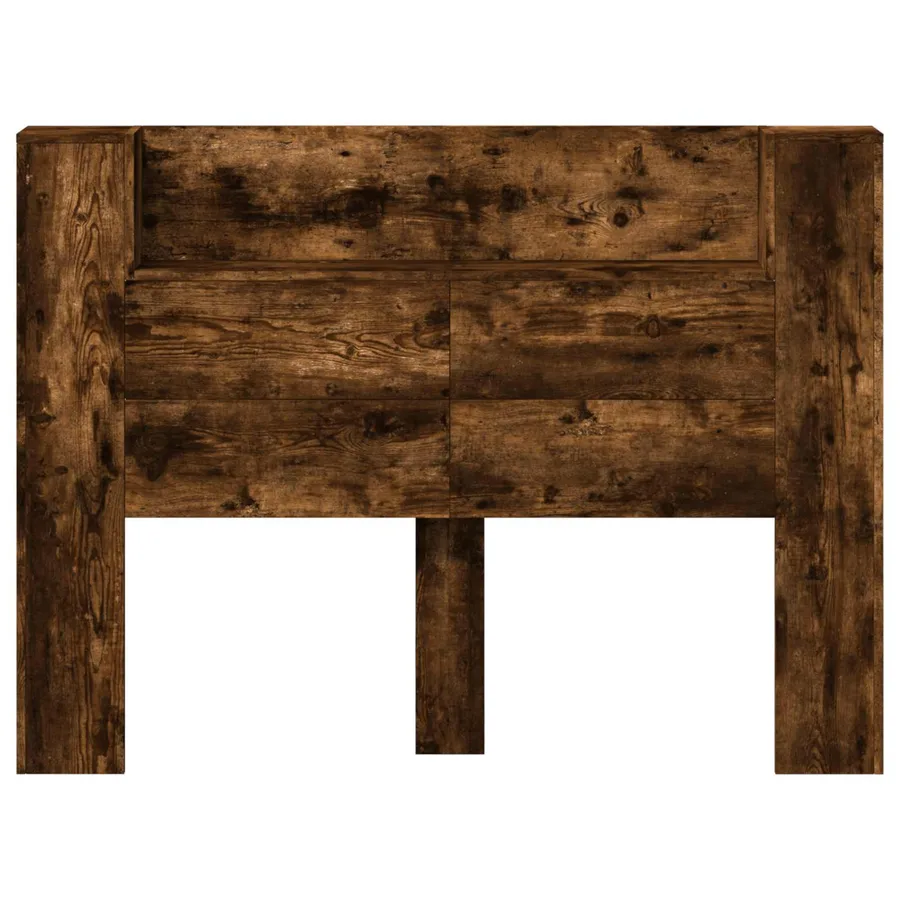 Tête de lit de rangement avec LED Chêne fumé Bois d'ingénierie - 5